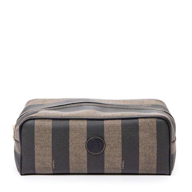 FENDI PEQUIN COSMETIC POUCH TAN/BLACK (1 of 4)