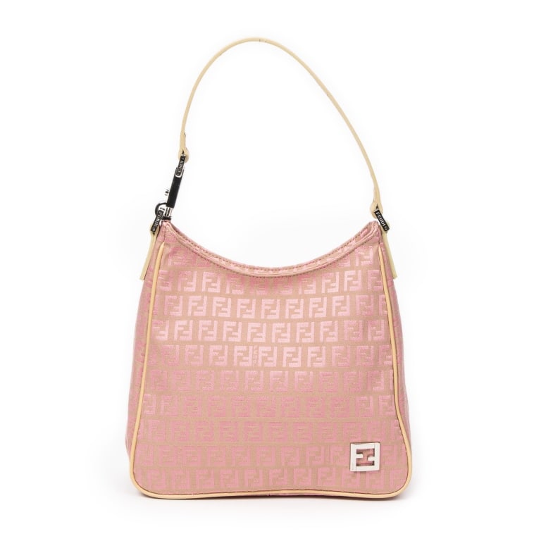 FENDI SMALL HOBO TOTE PINK/BEIGE (1 of 8)