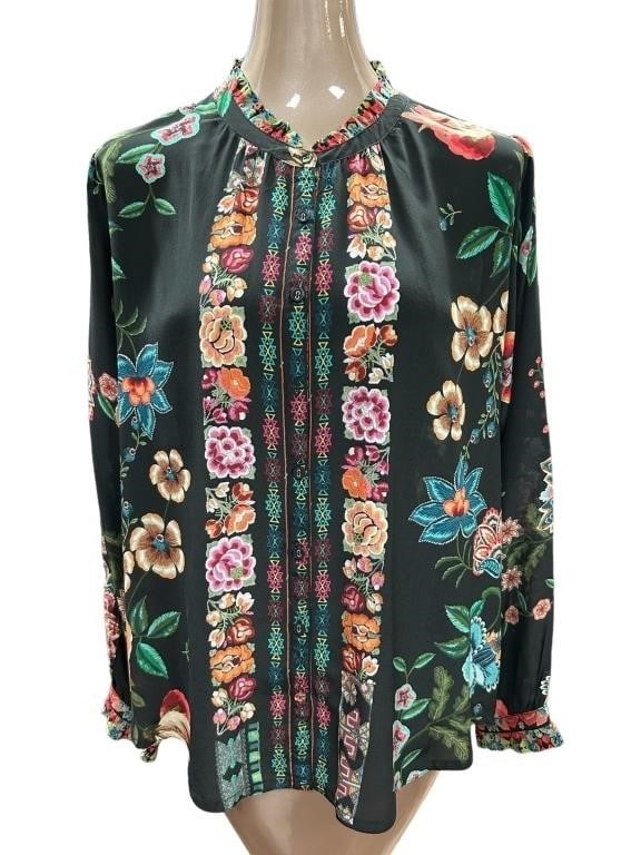 JOHNNY WAS LONG SLEEVE EMBROIDERED BLOUSE M (1 of 4)