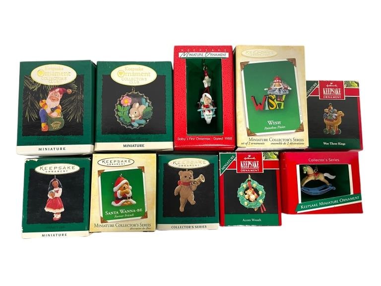 NIB HALLMARK KEEPSAKE MINI ORNAMENTS 10 PIECES (1 of 3)
