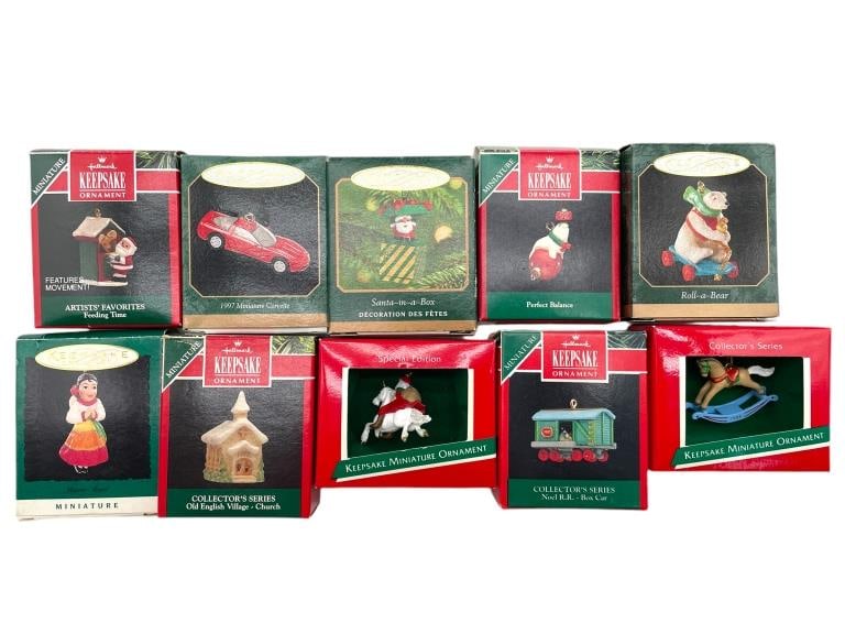 NIB HALLMARK KEEPSAKE MINI ORNAMENTS 10 PIECES (1 of 3)