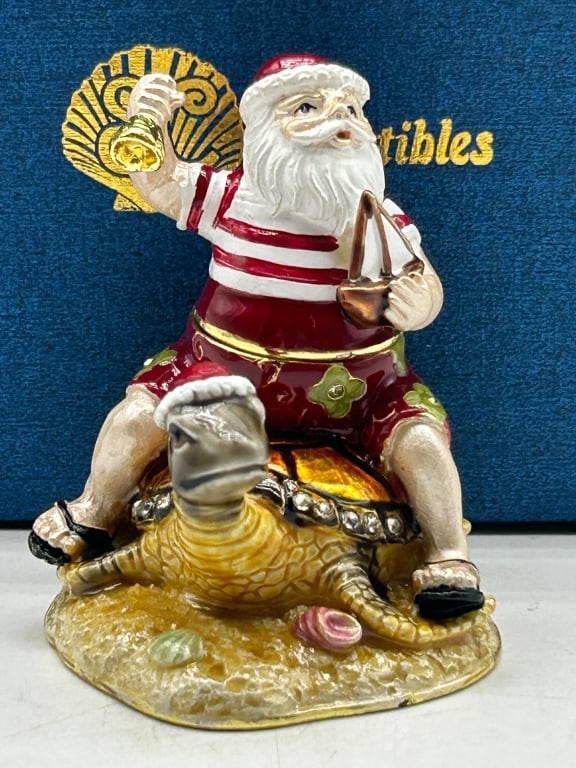 JAY STRONGWATER STYLE SANTA & TURTLE TRINKET BOX (1 of 3)