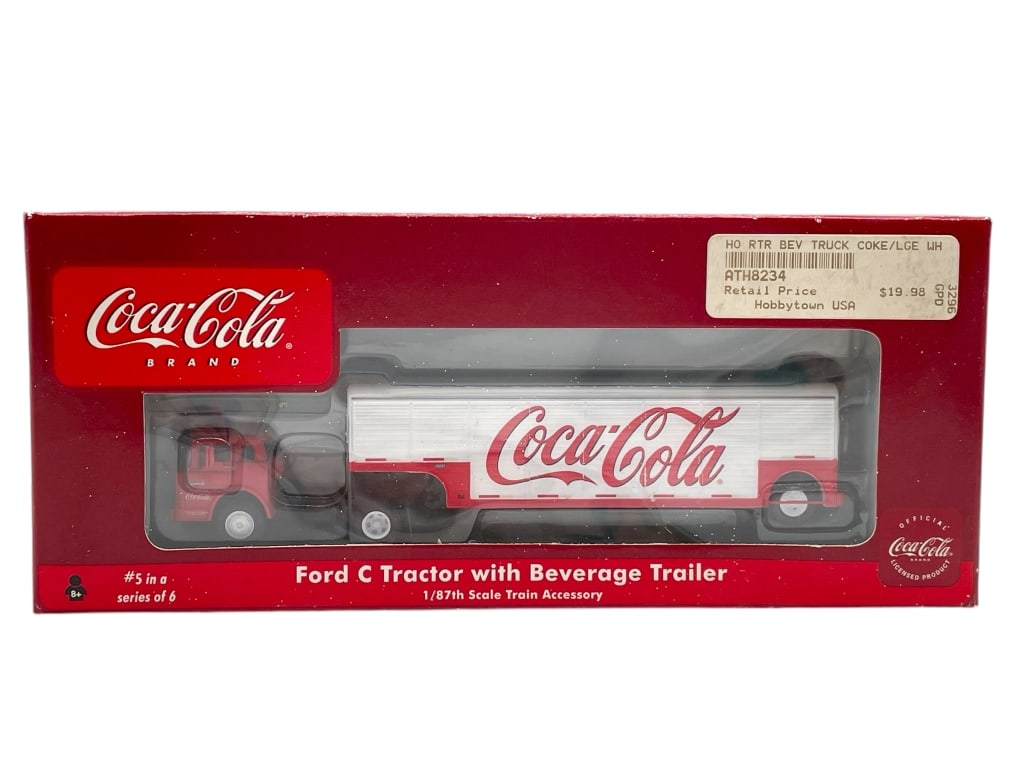 NIB COCA-COLA FORD C TRACTOR WITH BEVERAGE TRAILER (1 of 4)
