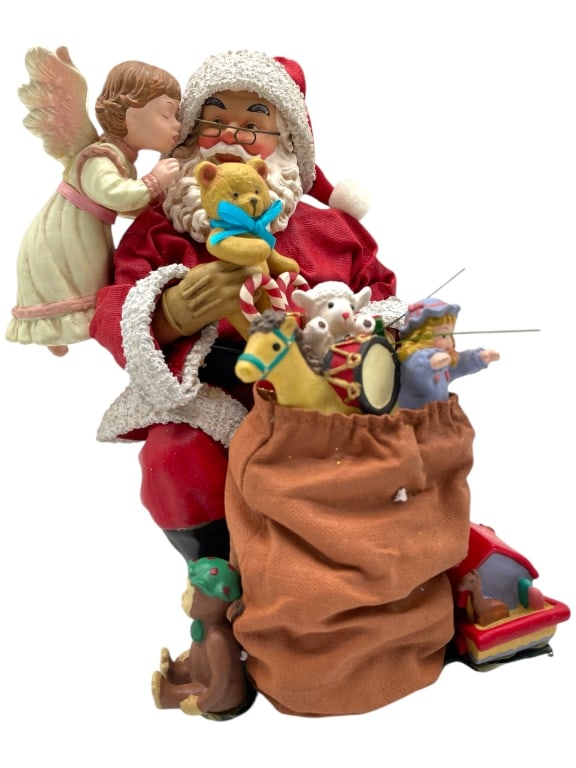 SANTA WITH LITTLE ANGEL FIGURINE 8" (1 of 4)