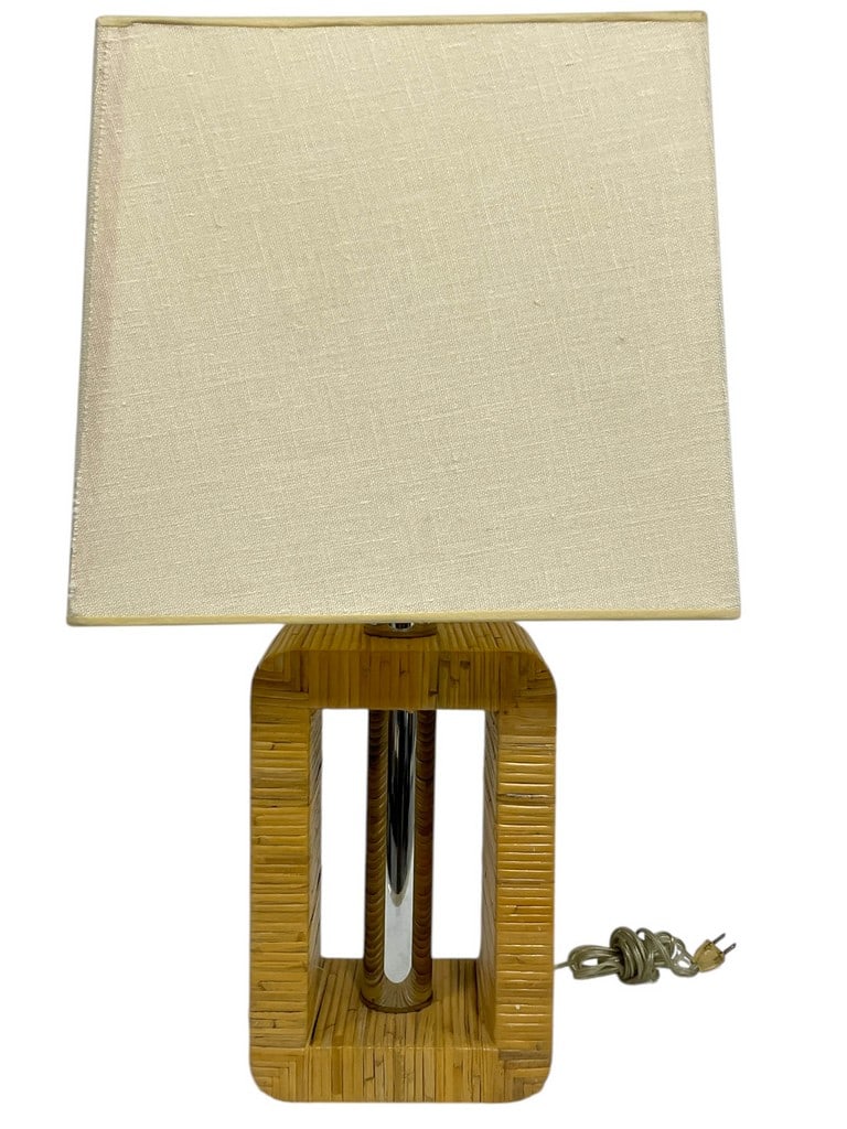 GEORGE KOVACS CANE WRAPPED TABLE LAMP 27" (1 of 6)