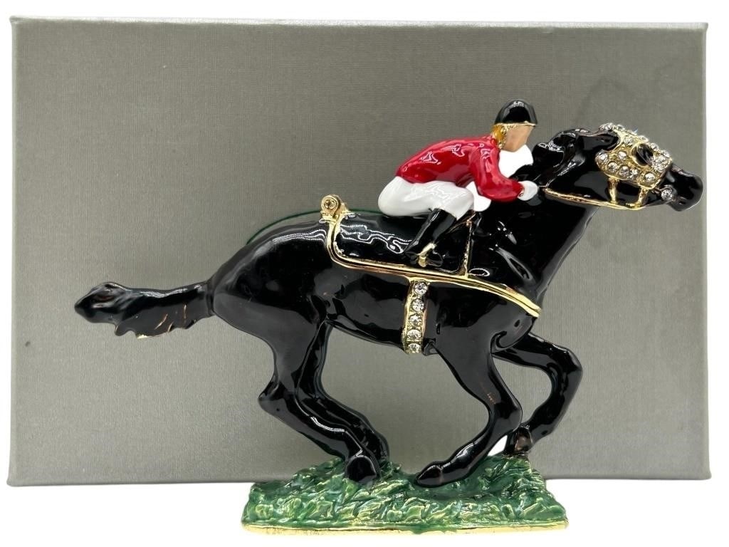 NEW! STRONGWATER STYLE JOCKEY & HORSE TRINKET BOX (1 of 5)