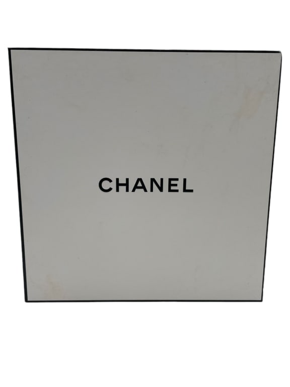 CHANEL BOX 10.75" X 10.75" X 4.75": CHANEL BOX 10.75" X 10.75" X 4.75" -GOOD CONDITION, SOME GENERAL WEAR -APPROX 10.75" X 10.75" X 4.75" -JA 112624 ***Please note that due to limited storage space, all items must be picked up within 14