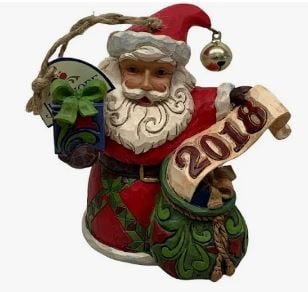 NEW! NIB JIM SHORE SANTA 2018 ORNAMENT: NEW! NIB JIM SHORE SANTA 2018 ORNAMENT -NEW! NIB -HANGING ORNAMENT -APPROX 4" TALL -JA 102824 #18