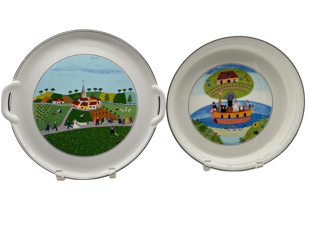 VILLEROY & BOCH VILBOFOUR NAIF PLATES (2): VILLEROY & BOCH VILBOFOUR NAIF DISH SET (2) -VERY GOOD PRE-OWNED -MA081524