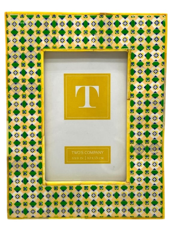 TWO'S COMPANY 4X6 YELLOW AND GREEN TILE FRAME (1 of 6)