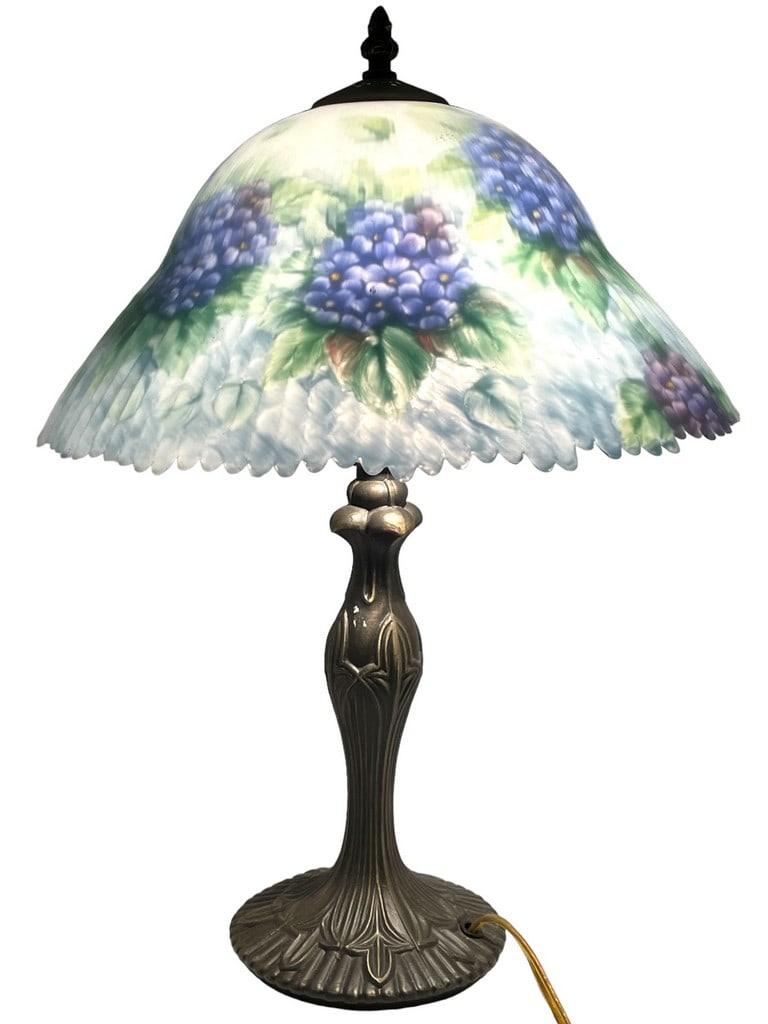 GLYNDA TURLEY PATINATED METAL LAMP W REVERSE PAIE (1 of 10)