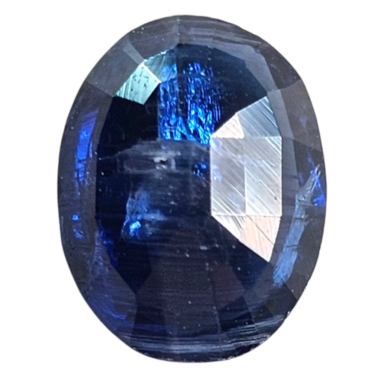 1.51 CT FACETED MADAGASCAR KYANITE GEMSTONE: 1.51 CT FACETED MADAGASCAR KYANITE GEMSTONE, OVAL SHAPE, GLI CERTIFIED -SU65 -1.510CT -COLOR: BLUE -8.00X6.10X3.60MM -JA 111124 FRONT ***Please note that due to limited storage space, all items must b
