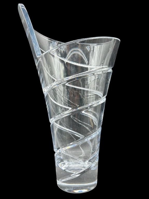 BACCARAT STYLE SPIRALE CRYSTAL VASE 14" (1 of 4)