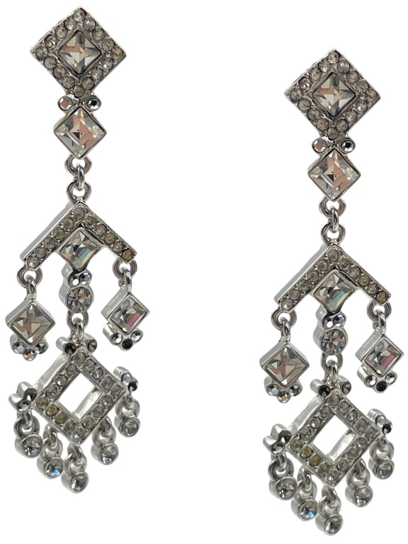 RHINESTONE CHANDELIER EARRINGS 2.75": RHINESTONE CHANDELIER EARRINGS VERY GOOD PRE-OWNED SIZE: 2.75" DM92324