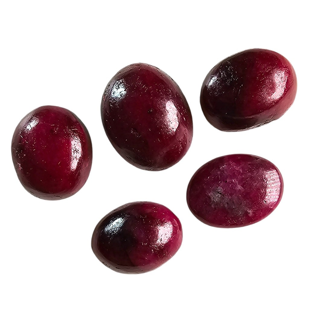 29.50 CT CABOCHON COLOUR ENHANCED RUBY GEMSTONES (1 of 2)