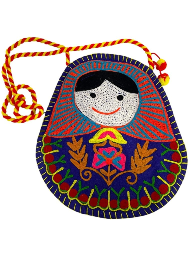 NEW KARMA LIVING SUZANI EMBROIDERY HIP POUCH PURSE: NEW! KARMA LIVING WOOL FELT SUZANI EMBROIDERY HIP POUCH PURSE -NEW WITH TAGS!! -DP12224 - ***Please note that due to limited storage space, all items must be picked up within 14 days of the auction's 