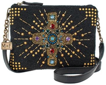 NEW MARY FRANCES ICONIC HANDBAG CROSSBODY: NEW MARY FRANCES ICONIC HANDBAG CROSSBODY NEW MARY FRANCES ICONIC HANDBAG CROSSBODY Removable leather crossbody strap, zipper closure, inside pocket, back pocket, fits a cell phone, genuine leather ST