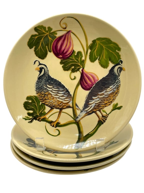 POTTERY BARN HARVEST QUAIL PLATES SET OF 4 (1 of 5)