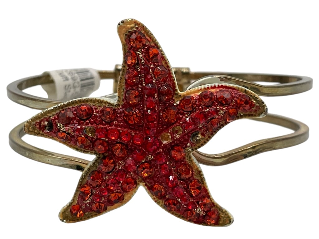 COASTAL STARFISH BANGLE BRACELET: CAOSTAL STARFISH BANGLE BRACELET -VERY GOOD CONDITION