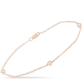 14K ROSE GOLD 0.25 CT DIAMOND BRACELET