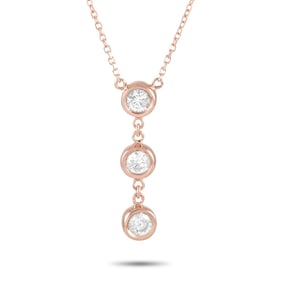 14K ROSE GOLD DIAMOND PENDANT NECKLACE