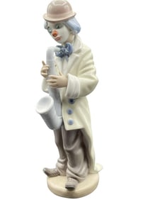 LLADRO SAD SAX #5471 CLOWN W/ SAX FIGURINE 9"