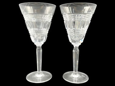 RALPH LAUREN GLEN PLAID CRYSTAL GLASSES SET OF 2