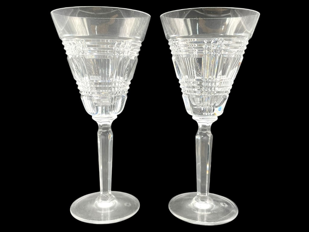 RALPH LAUREN GLEN PLAID CRYSTAL GLASSES SET OF 2 (1 of 6)