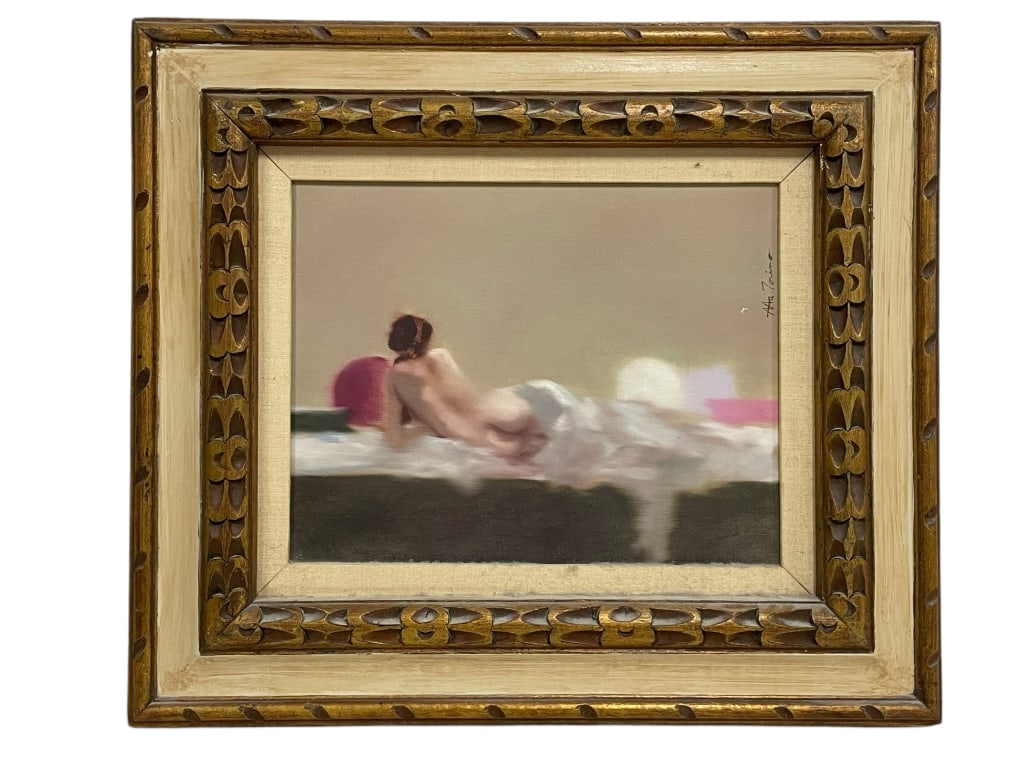 ANTHONY MICHAEL AUTORINO NUDE OIL ON CANVAS 22": ANTHONY MICHAEL AUTORINO FEMALE NUDE FIGURE OIL ON CANVAS 22" -VERY GOOD CONDITION -22" X 19" -JA 121324