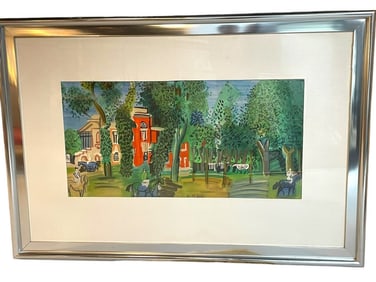 RAOUL DUFY PADDOCK-DEAUVILLE LITHO ART PRINT 57.5"