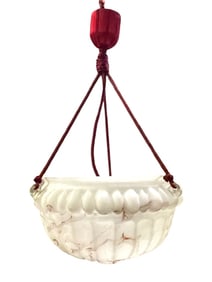 ANTIQUE ALABASTER HANGING LAMP C.1900