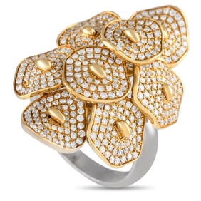 18K GOLD DIAMOND COCKTAIL RING SZ 6