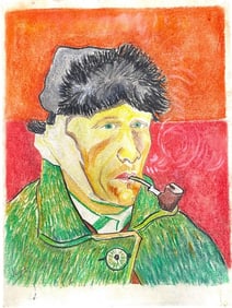 AFTER VINCENT VAN GOGH SELF PORTRAIT 16"