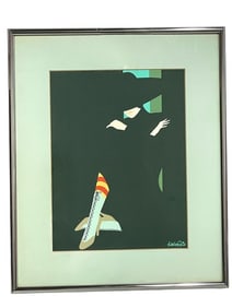 AMLETO DALLA COSTA SEATED WOMAN PRINT 15"