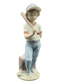LLADRO CAN I PLAY BASEBALL BOY PORCELAIN FIGURE 8"