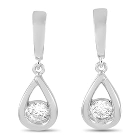 14K WHITE GOLD 0.47 CT DIAMOND EARRINGS