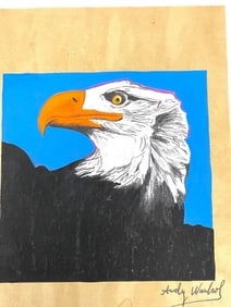 AFTER ANDY WARHOL EAGLE DRAWING ON PAPER 12"