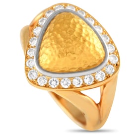 CHAUMET 18K GOLD DIAMOND HALO COCKTAIL RING SZ7.75