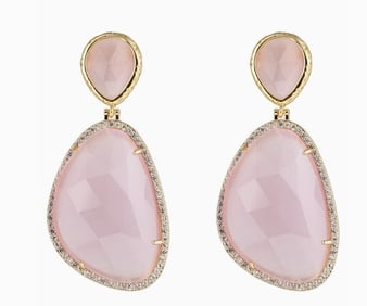 NEW! EYECANDY LOS ANGELES ALYOSHA PINK CZ EARRINGS