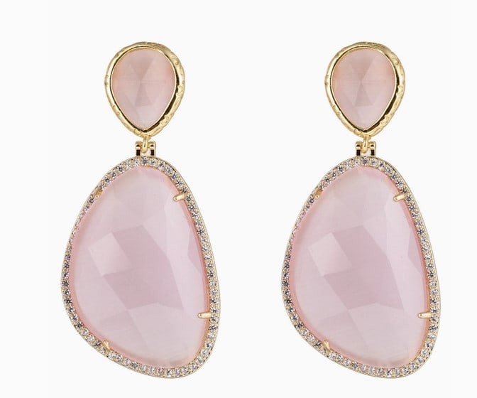 NEW! EYECANDY LOS ANGELES ALYOSHA PINK CZ EARRINGS (1 of 2)