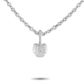 CHAUMET 18K WHITE GOLD DIAMOND PENDANT NECKLACE