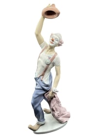 LLADRO HATS OFF TO FUN CLOWN PORCELAIN FIGURE 16"