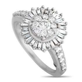 14K WHITE GOLD 1.0CT DIAMOND RING SZ 7