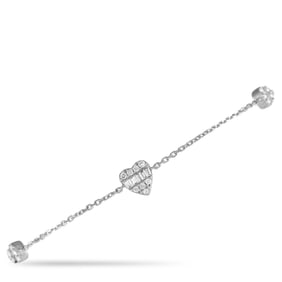 14K WHITE GOLD 0.25CT DIAMOND HEART BRACELET