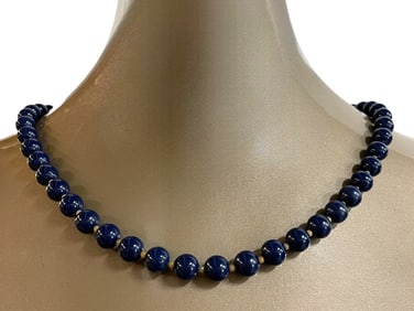 BEADED BLUE LAPIS NECKLACE