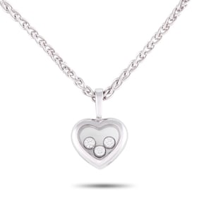 CHOPARD HAPPY DIAMONDS 18K GOLD HEART NECKLACE