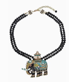 RAJA ELEPHANTE AGATE BEADED NECKLACE