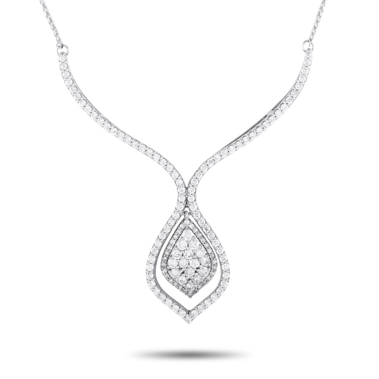 14K WHITE GOLD 1.50CT DIAMOND NECKLACE (1 of 4)