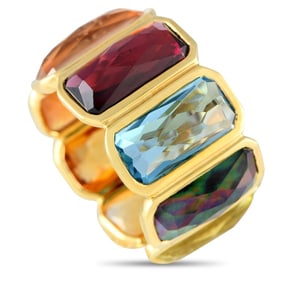 IPPOLITA WONDERLAND 18K GOLD GEMSTONE RING SZ5.5