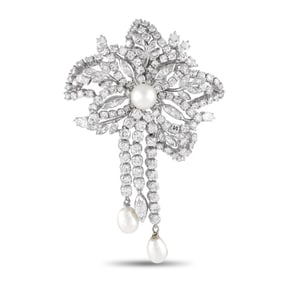 PLATINUM 6.23CT DIAMOND BROOCH